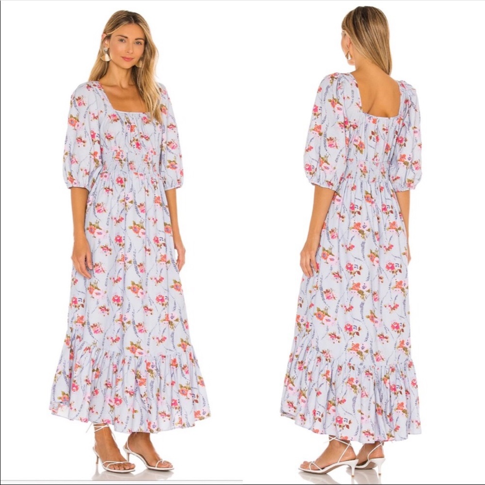 NWT LoveShackFancy Minnia Lavender Moon Maxi Dress size Medium - Picture 3 of 12
